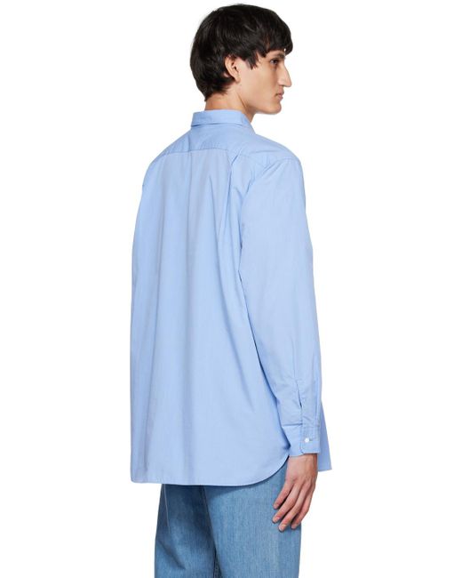 Nanamica Blue Regular Collar Wind Shirt for men