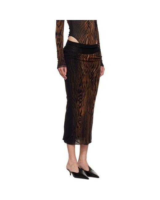 Jean Paul Gaultier Black 'The Long Draped Wood' Midi Skirt