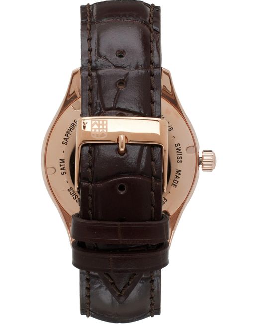 メンズ Frederique Constant ブラウン&ローズゴールド Classics 自動巻き 腕時計 Black