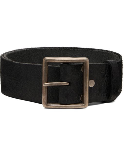RRL Black Distressed Leather Belt for men