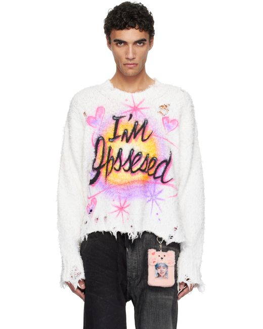 Doublet Black Airbrush Recycled Cotton Sweater for men