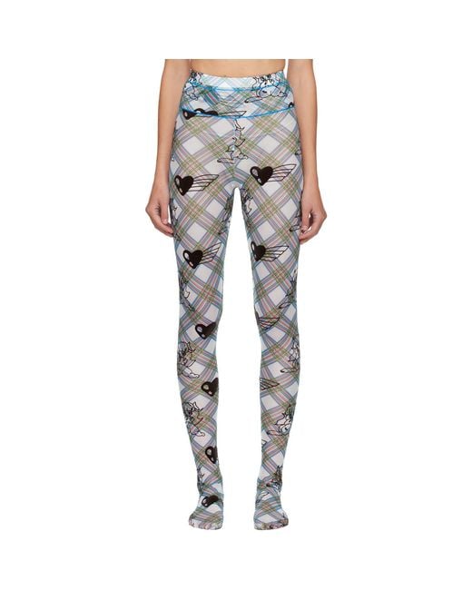 Chopova Lowena Black Bunny Girl Argyle Mesh Leggings