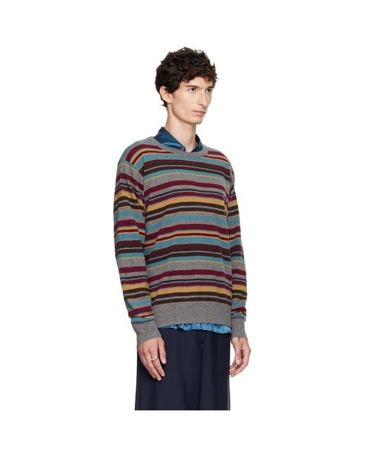 Dries Van Noten Black Striped Sweater for men