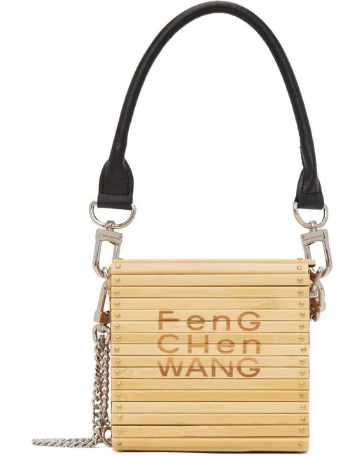 Feng Chen Wang Metallic Tan Small Square Bamboo Bag for men
