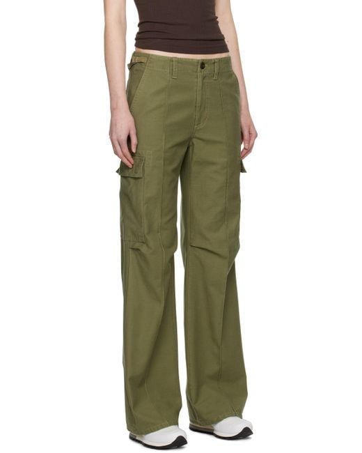 Re/done Green Military Trousers