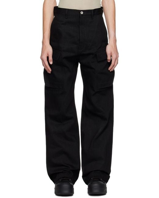 Rick Owens Black Geth Denim Cargo Pants for Men | Lyst