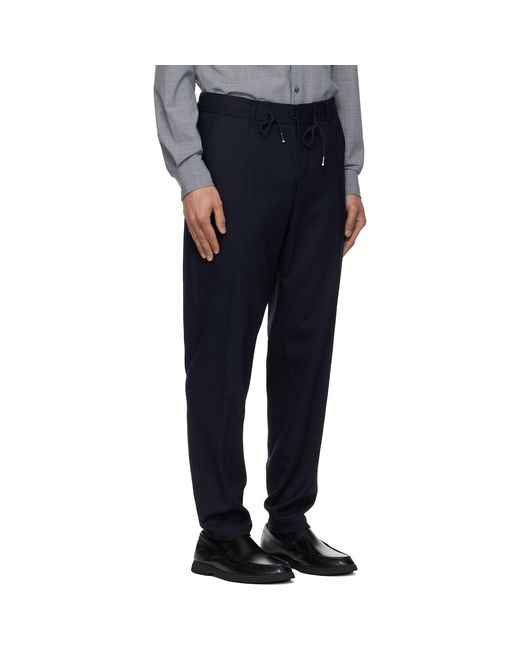 Boss Blue Tapered Trousers for men