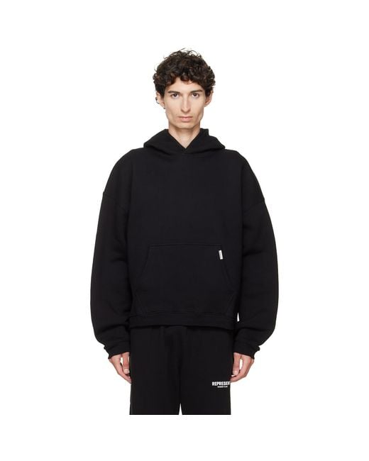 Represent Black Initial Boxy Hoodie for men