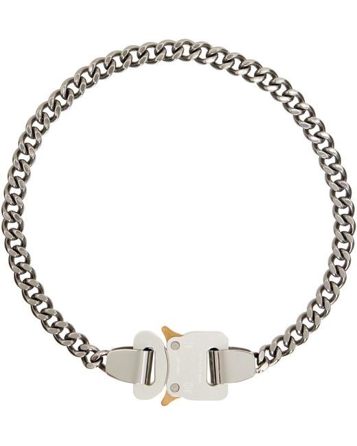 1017 ALYX 9SM Metallic Silver Metal Buckle Necklace for men
