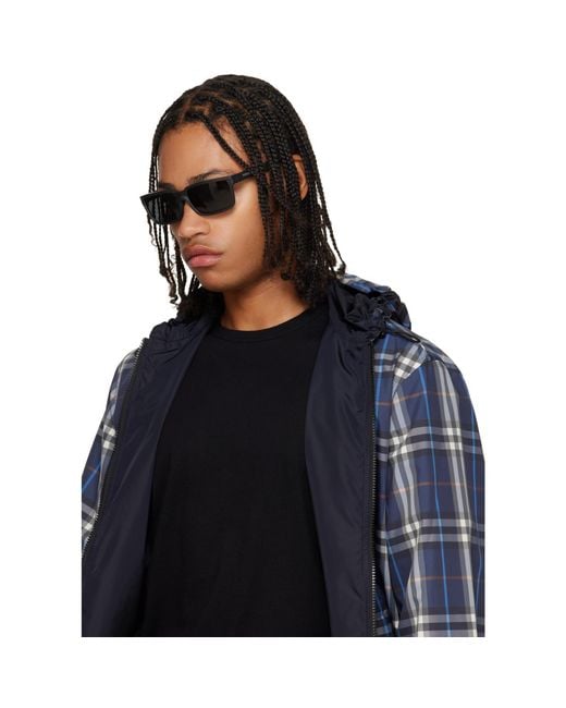 Burberry Gray Rectangular Sunglasses for men