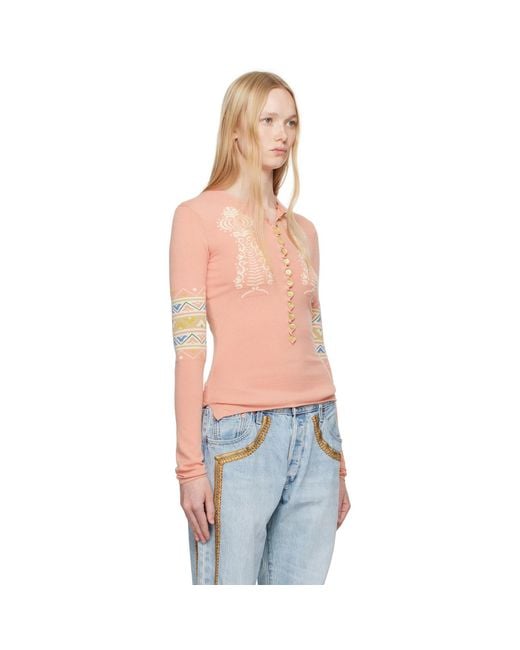 Conner Ives Blue Sock Long Sleeve Henley