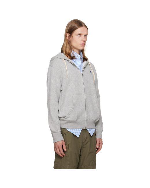 Polo Ralph Lauren Gray Polo Zip Hoodie for men
