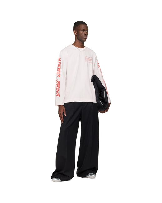 Simone Rocha Pink Pillowcase Logo Print Long Sleeve T-Shirt for men