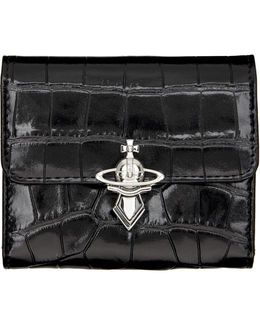 Vivienne Westwood Black Orb Clasp Wallet for men
