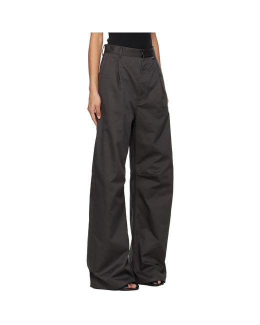 MM6 by Maison Margiela Black Wide Leg Twill Trousers