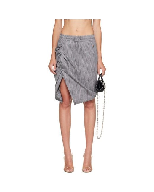 Vivienne Westwood Gray Side Panther Midi Skirt