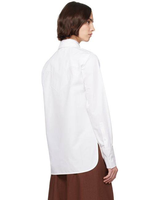 Jil Sander ホワイト コットン ポプリン ネクタイ シャツ White