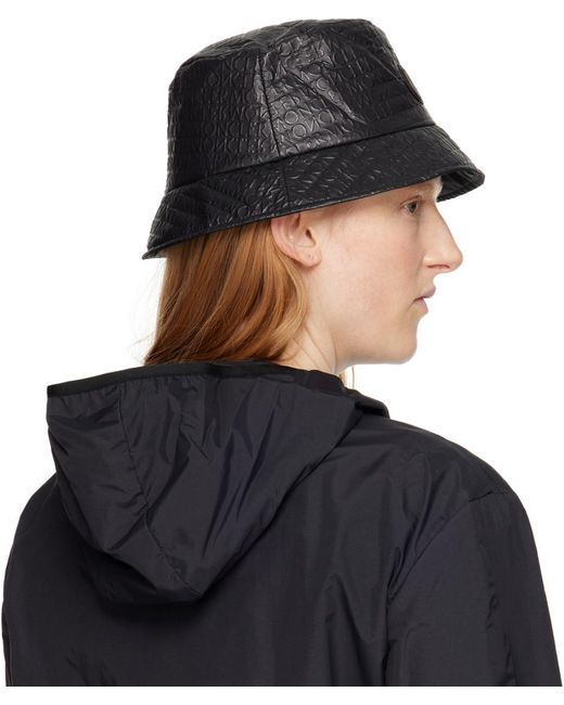 Moncler Black Embossed Bucket Hat