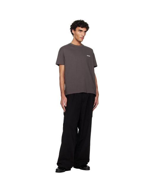 we11done Black Mini Logo T-Shirt for men