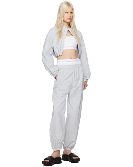 Alexander Wang グレー&ホワイト ボレロ ボンバージャケット White