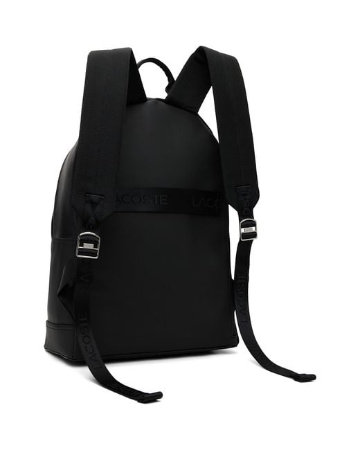 Lacoste Black Poly Canvas Backpack for men