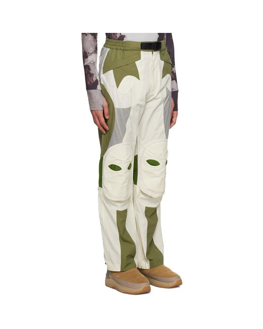 Kusikohc Natural Off- Paneled Trousers for men