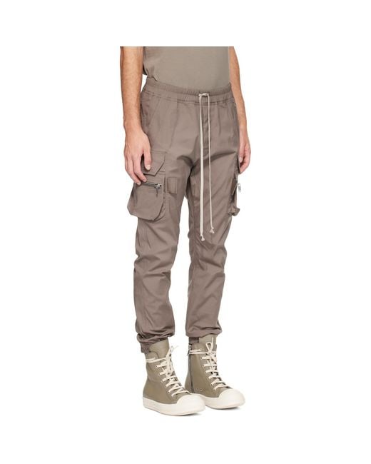 Rick Owens Gray Tower Mastodon Cargo Pants for men
