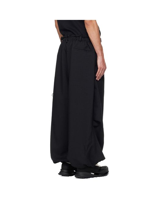 Y-3 Black Sport Uniform Wide Cargo Pants for men