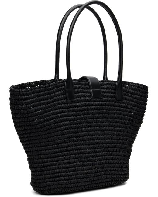 Anine Bing Black Lou Monogram Tote