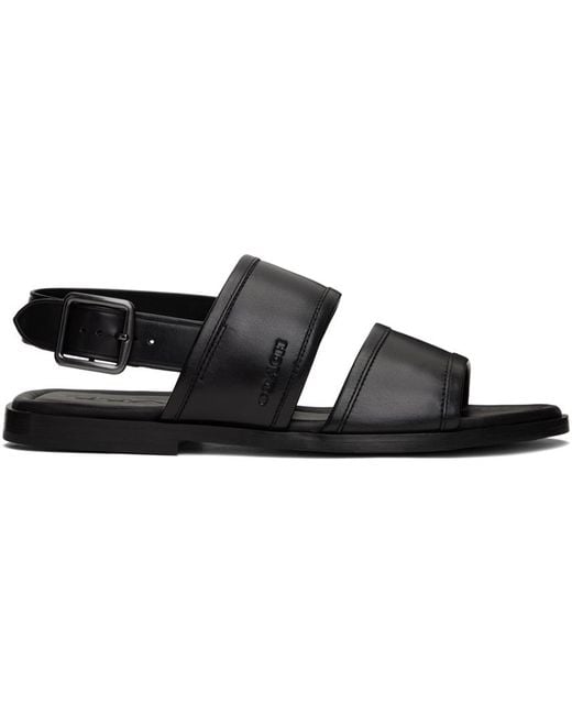 COACH Black Julian Two Strap Sandals for men