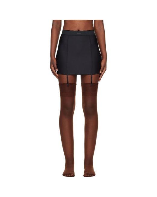 Skims Black Body Garter Miniskirt