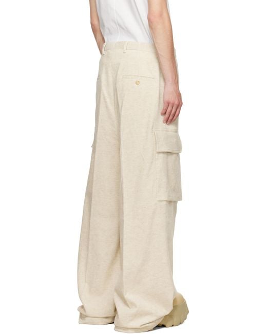 Rick Owens Natural Off- Concordians Firbanks Cargo Pants for men