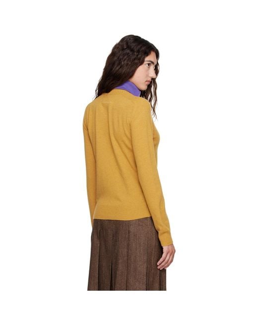 MM6 by Maison Margiela Orange Layered Neckline Sweater