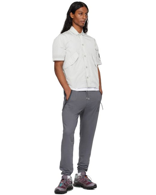 C P Company Black Light Fleece Logo Sweatpants for men