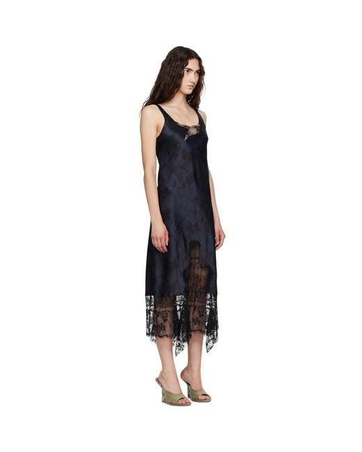 Collina Strada Black Anemone Midi Dress
