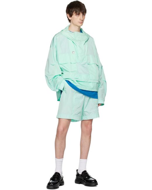 Wooyoungmi Blue Paneled Shorts for men