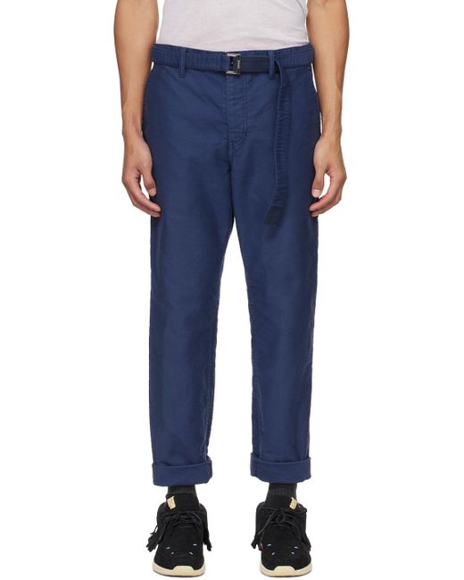 Pantalon bleu marine à trois poches Sacai pour homme en coloris Blue