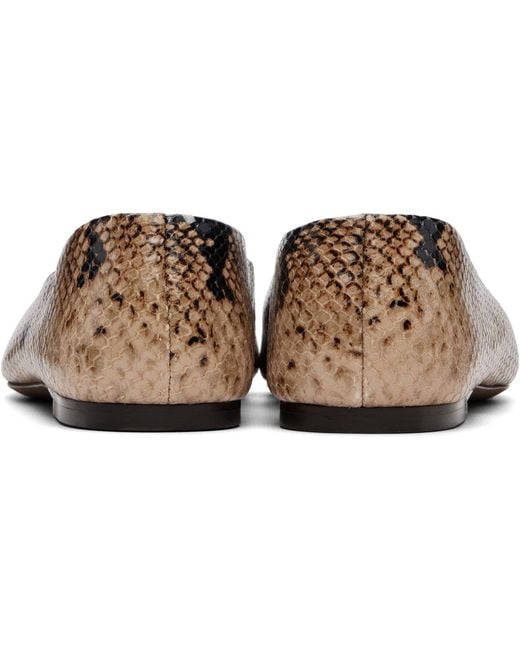 Khaite Brown Taupe Marlene Ballerina Flats