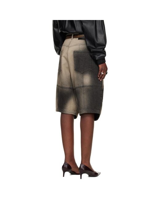 Lu'u Dan Black Puffa Denim Shorts