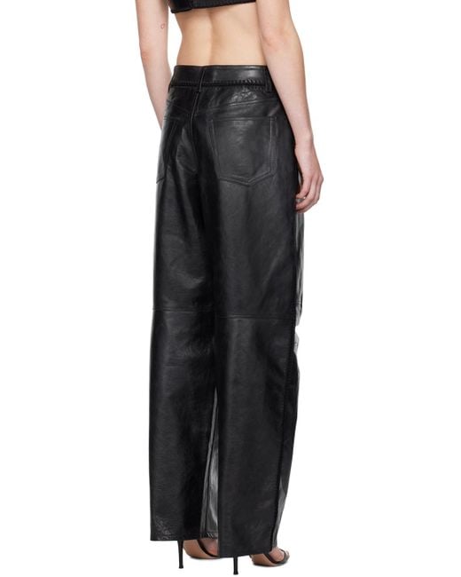 Alexander Wang Black Low-Rise Leather Pants