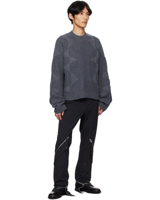 Pull Écourté Gris En Tricot À Motif Graphique HELIOT EMIL pour homme en coloris Blue