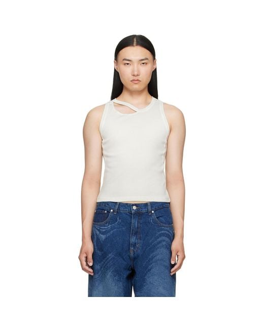 CAMPERLAB Blue Ribbed Tank Top for men