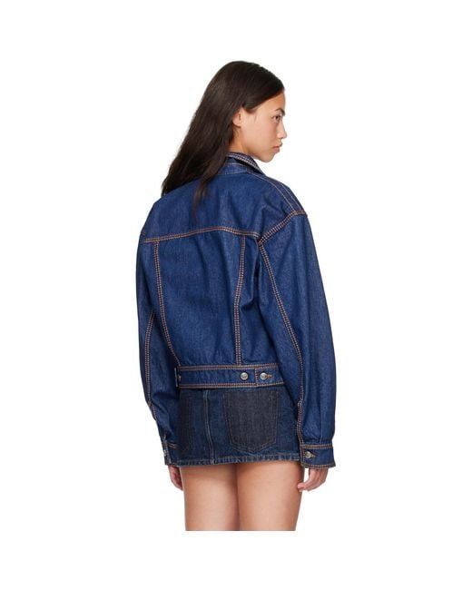 Versace Blue Denim Blouson Jacket