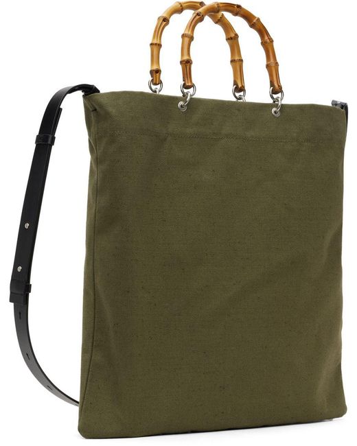 Jil Sander Khaki Square Tote in Green for Men Lyst
