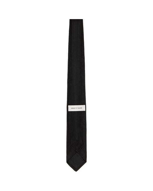 Ernest W. Baker Black Leather Classic Tie for men