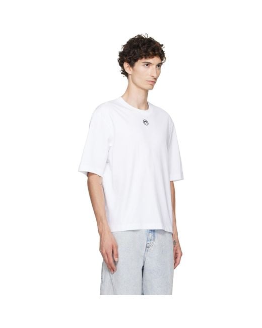 MARINE SERRE White Moon Logo Jersey Loose Fit T-Shirt for men