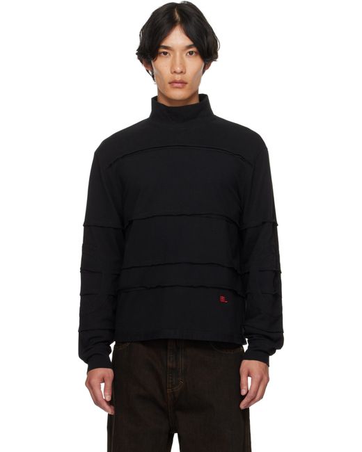 Eckhaus Latta Black Striated Turtleneck for men