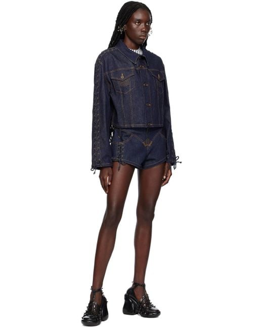 Lace up cheap denim shorts