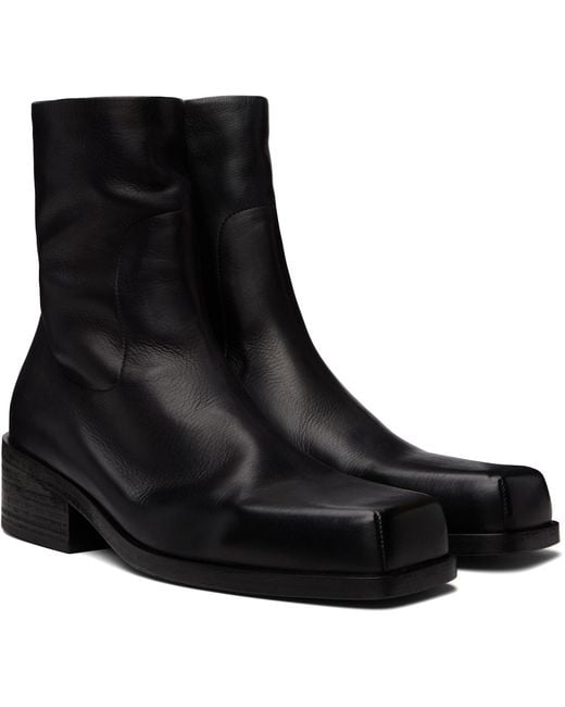Marsèll Black Cassello Ankle Boots for men
