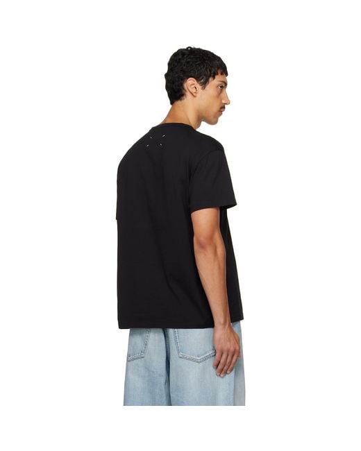 Maison Margiela Black Logo Cotton T-Shirt for men
